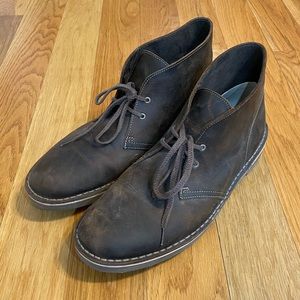 Clarks Bushacre Chukka Boots Brown Leather Mens 10